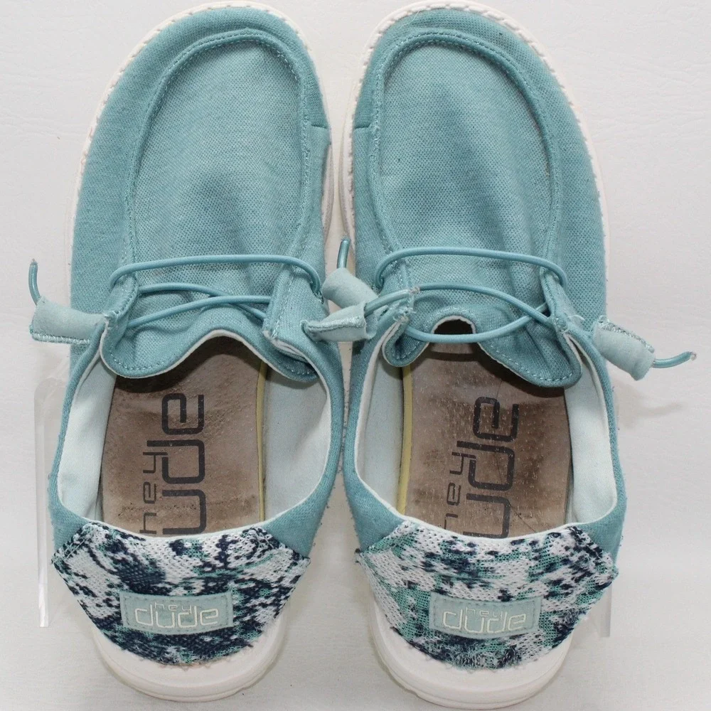 Hey Dude Wendy Stretch Fleece Sea Blue Slip On Loafers Shoes Womens‎ 6